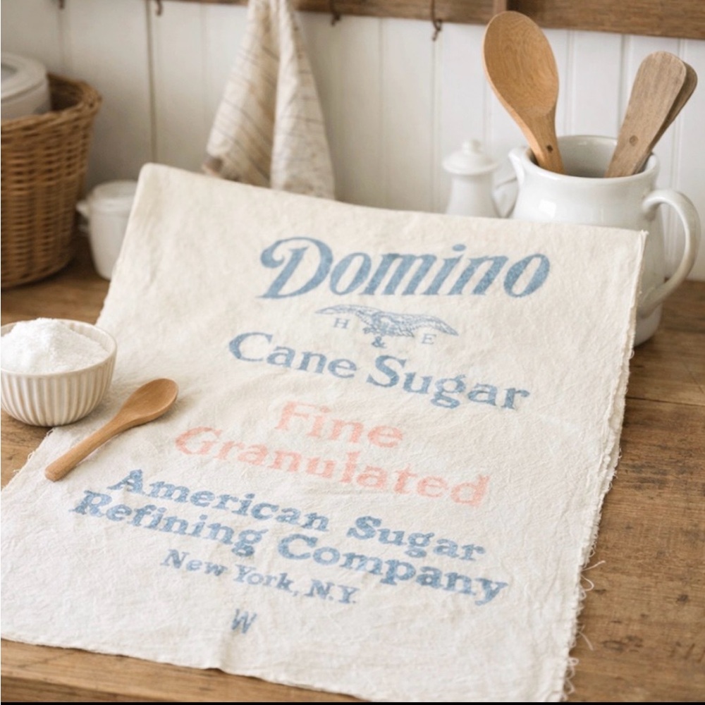 Vintage Domino Cane Sugar Sack. 37x33 Heritage 1930 1940 | Rustic | Primitive